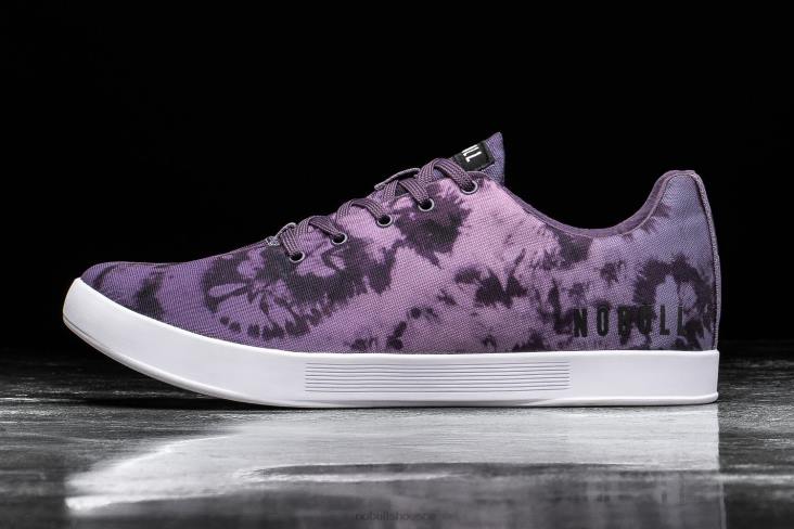 6DJZ58 Men Dark Wisteria Tie-Dye Canvas Trainer Nobull