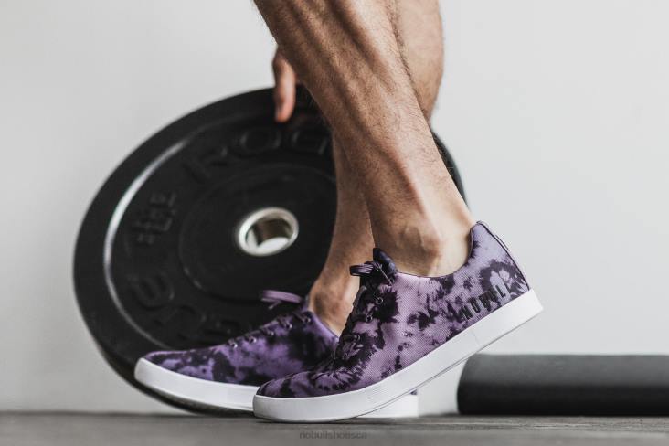 6DJZ58 Men Dark Wisteria Tie-Dye Canvas Trainer Nobull