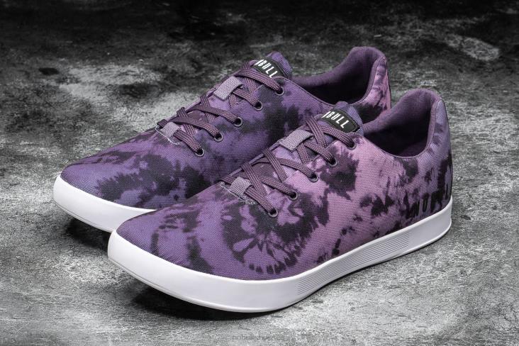 6DJZ58 Men Dark Wisteria Tie-Dye Canvas Trainer Nobull