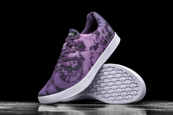 6DJZ58 Men Dark Wisteria Tie-Dye Canvas Trainer Nobull