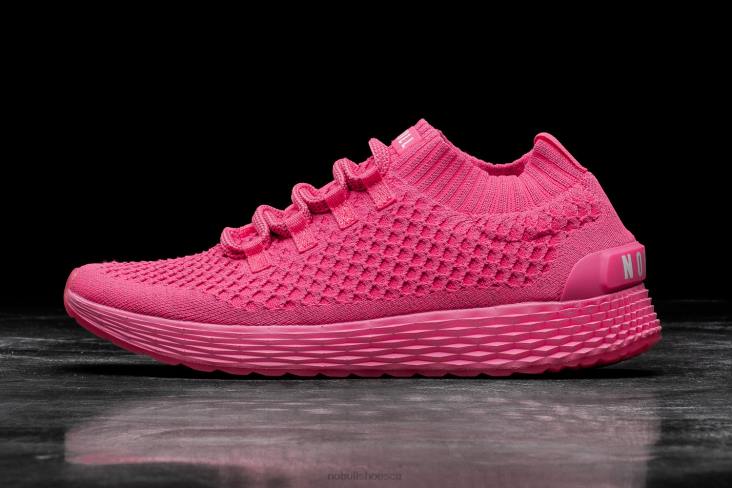 6DJZ585 Women Neon Pink Reflective Knit Runner Nobull