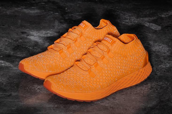 6DJZ586 Women Neon Orange Reflective Knit Runner Nobull