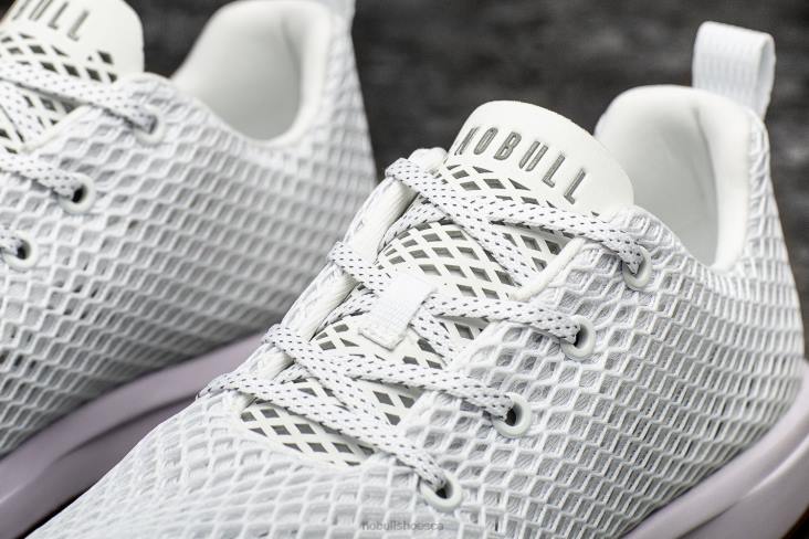 6DJZ587 Women White Mesh Runner Nobull