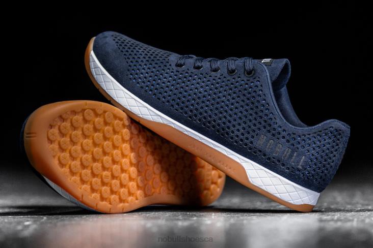 6DJZ64 Men Navy Suede Trainer Nobull