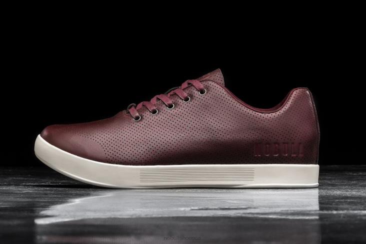 6DJZ69 Men Burgundy Leather Trainer Nobull