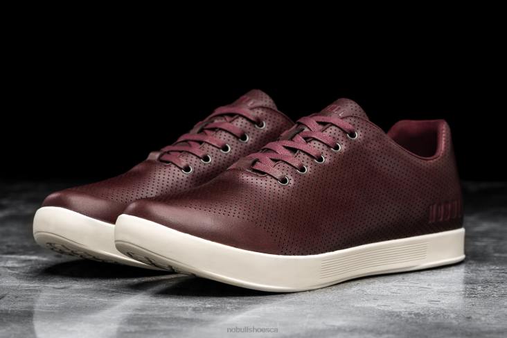 6DJZ69 Men Burgundy Leather Trainer Nobull