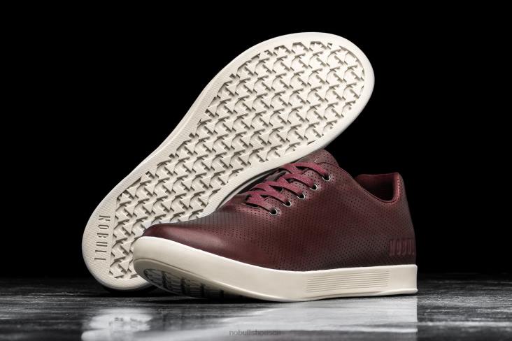 6DJZ69 Men Burgundy Leather Trainer Nobull