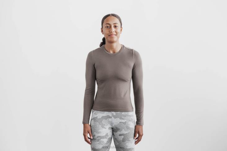 6DJZ697 Women Blended Merino Wool Long Sleeve Tee Nobull