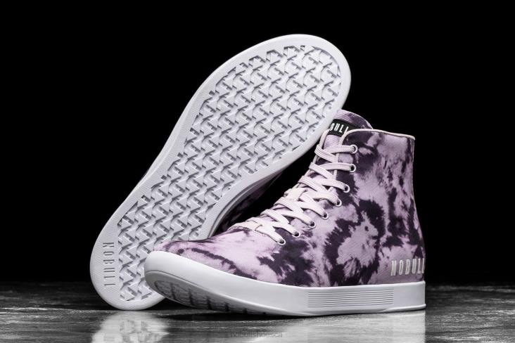 6DJZ71 Men High-Top Wisteria Tie-Dye Canvas Trainer Nobull