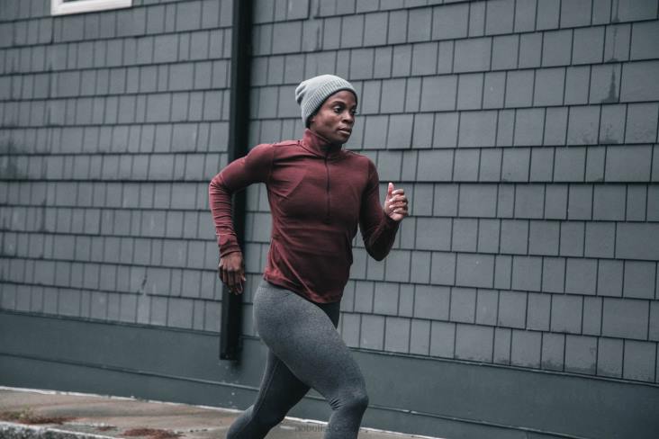 6DJZ718 Women Blended Merino Wool 1/4 Zip Nobull