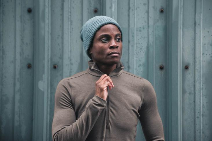 6DJZ719 Women Blended Merino Wool 1/4 Zip Nobull