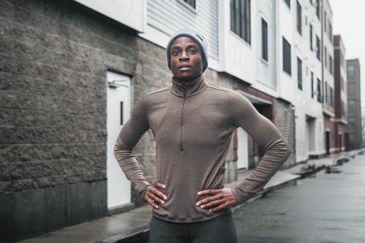 6DJZ719 Women Blended Merino Wool 1/4 Zip Nobull