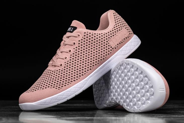 6DJZ72 Men Blush White Suede Trainer Nobull