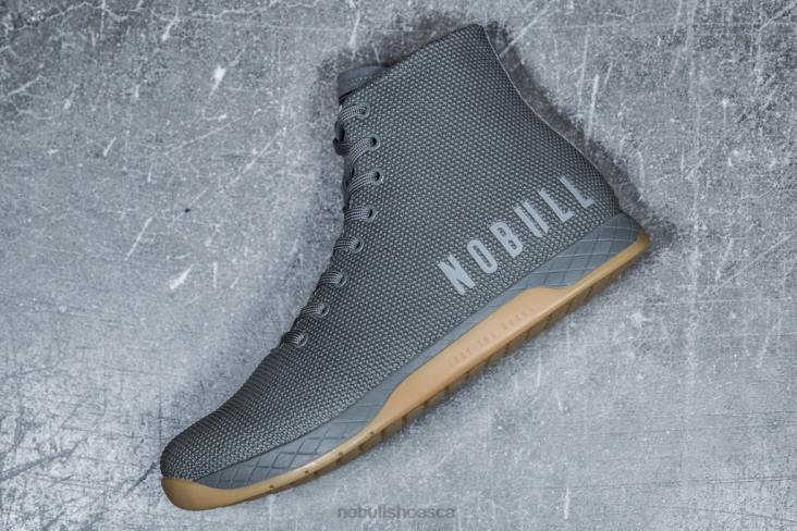 6DJZ76 Men High-Top Dark Grey Gum Trainer Nobull
