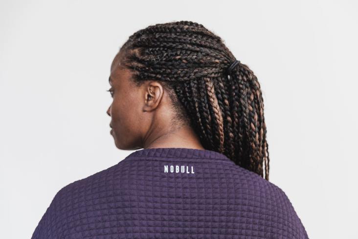 6DJZ792 Women Quilted Crew Pullover Nobull