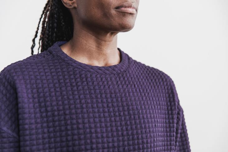 6DJZ792 Women Quilted Crew Pullover Nobull