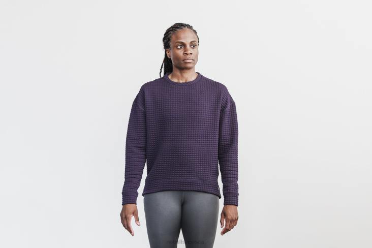 6DJZ792 Women Quilted Crew Pullover Nobull