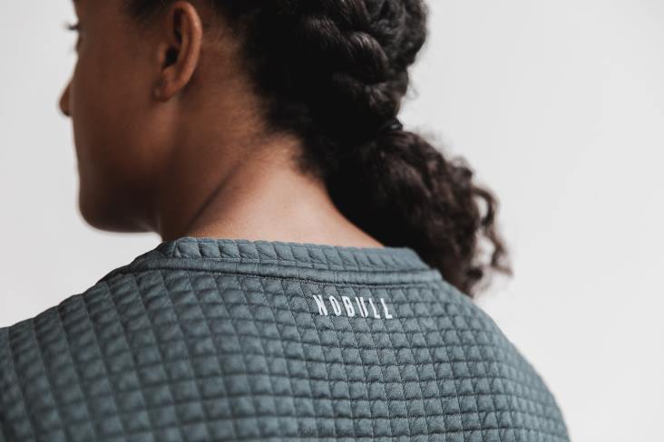 6DJZ794 Women Quilted Crew Pullover Nobull