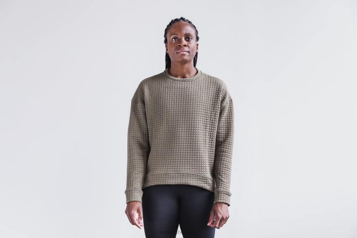 6DJZ795 Women Quilted Crew Pullover Nobull