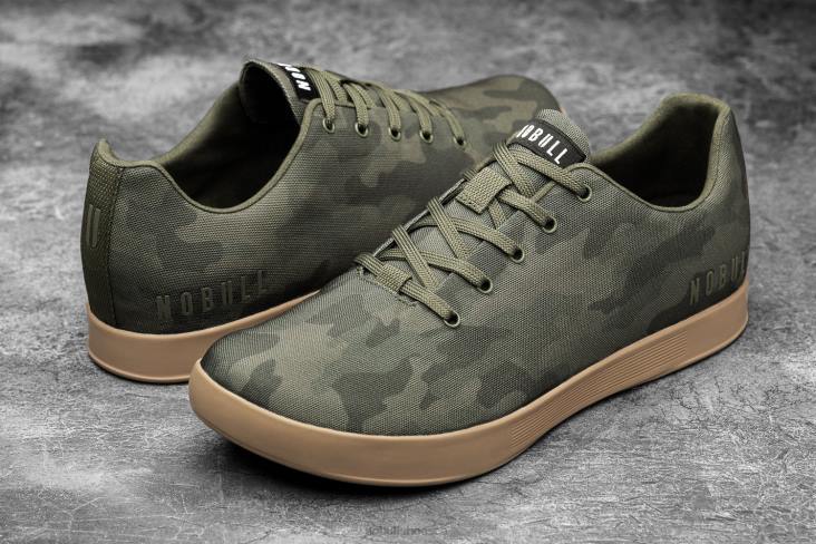 6DJZ83 Men Dark Forest Camo Canvas Trainer Nobull