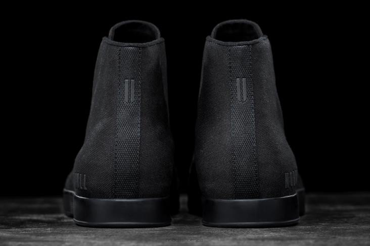 6DJZ86 Men High-Top Black Canvas Trainer Nobull