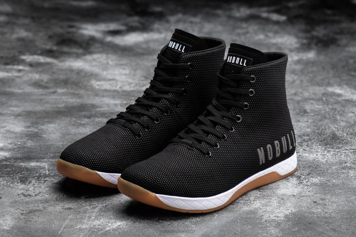 6DJZ9 Men High-Top Black White Gum Trainer Nobull
