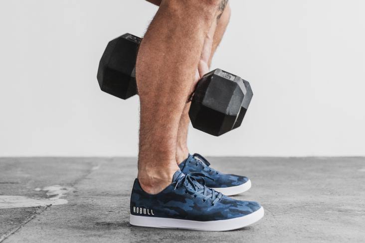 6DJZ96 Men Navy Camo Canvas Trainer Nobull