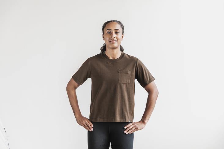 6DJZ993 Women Heavyweight Pocket Boxy Tee Nobull