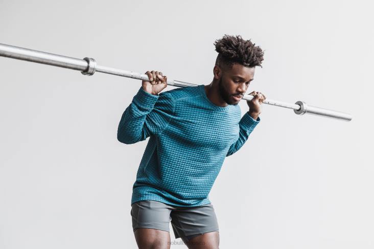 6DJZ350 Men Quilted Crew Pullover Nobull