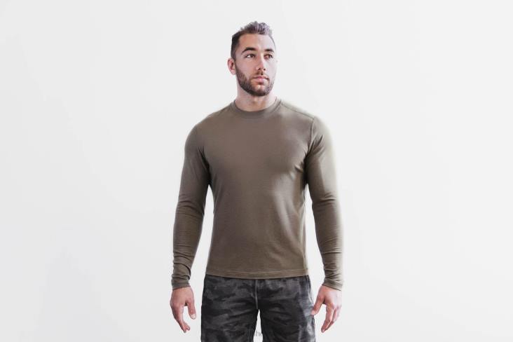 6DJZ268 Men Blended Merino Wool Long Sleeve Tee Nobull