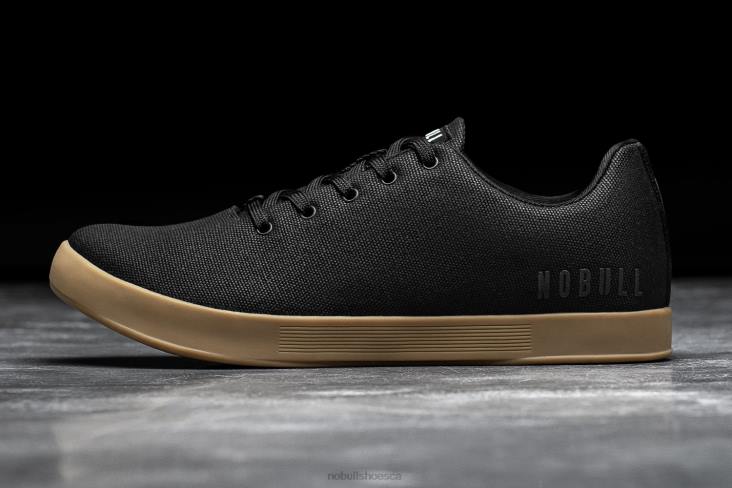 6DJZ12 Men Black Gum Canvas Trainer Nobull