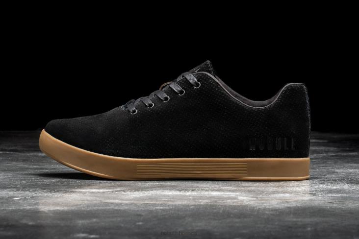 6DJZ54 Men Black Dark Gum Suede Trainer Nobull