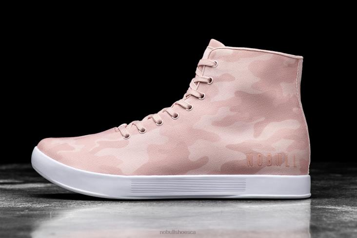 6DJZ55 Men High-Top Rose Camo Canvas Trainer Nobull