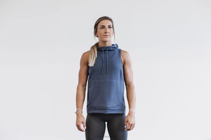 6DJZ1197 Women Microplush Sleeveless Hoodie Nobull