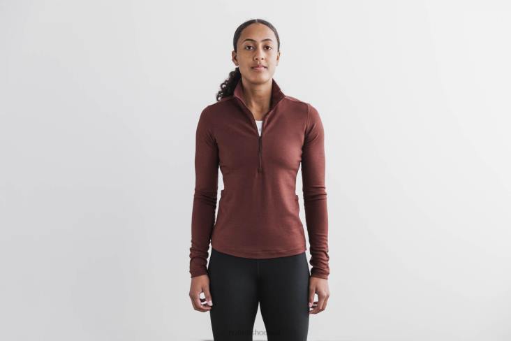 6DJZ718 Women Blended Merino Wool 1/4 Zip Nobull