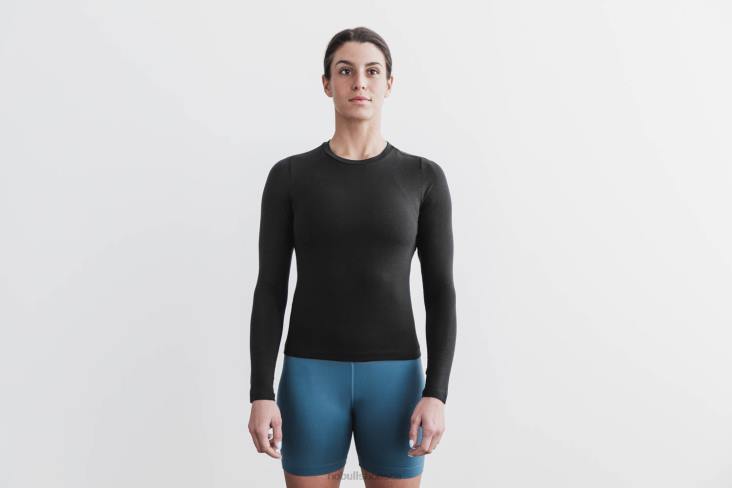 6DJZ696 Women Blended Merino Wool Long Sleeve Tee Nobull