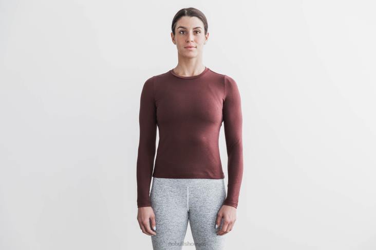 6DJZ699 Women Blended Merino Wool Long Sleeve Tee Nobull