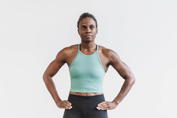 6DJZ1069 Women Halter Crop Tank Nobull