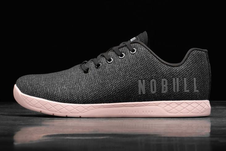 6DJZ526 Women Black Heather Dusty Rose Trainer Nobull
