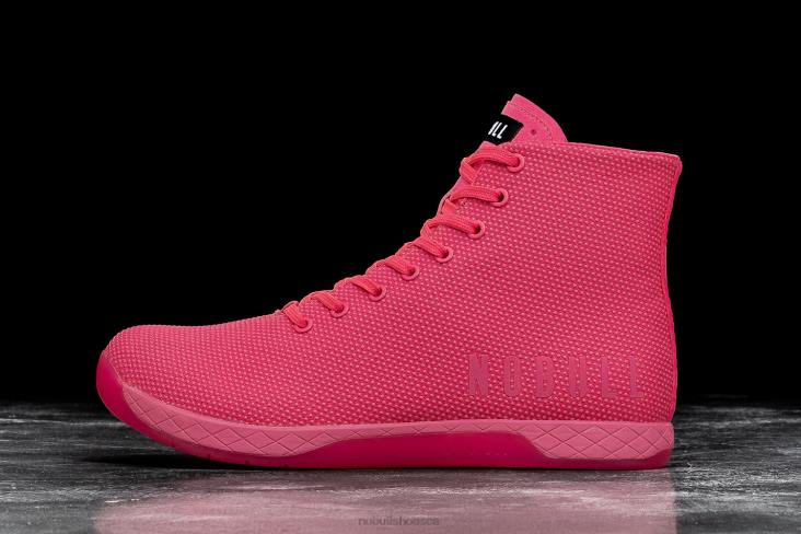6DJZ528 Women High-Top Neon Pink Trainer Nobull