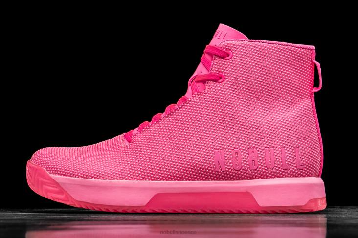 6DJZ546 Women High-Top Neon Pink Trainer+ Nobull